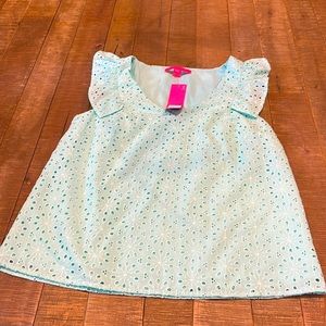 NWT Lilly Pulitzer mint-green blouse, women’s size S. New with tags.